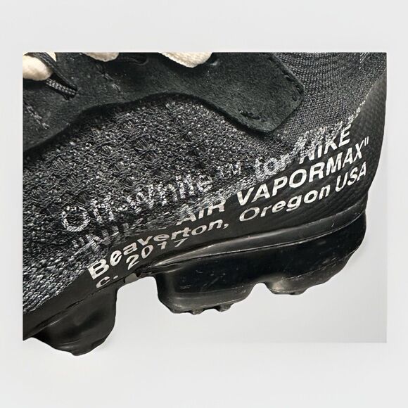 Off White x Nike Air VaporMax "The Ten" Black 2017 Virgil Abloh AA3831-001 SZ 10 - Picture 9 of 16
